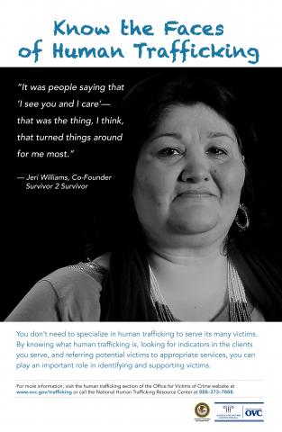 Faces of Human Trafficking Poster for Service Providers and Allied Professionals