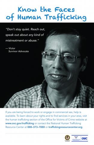 Faces of Human Trafficking Poster for Victims and Survivors